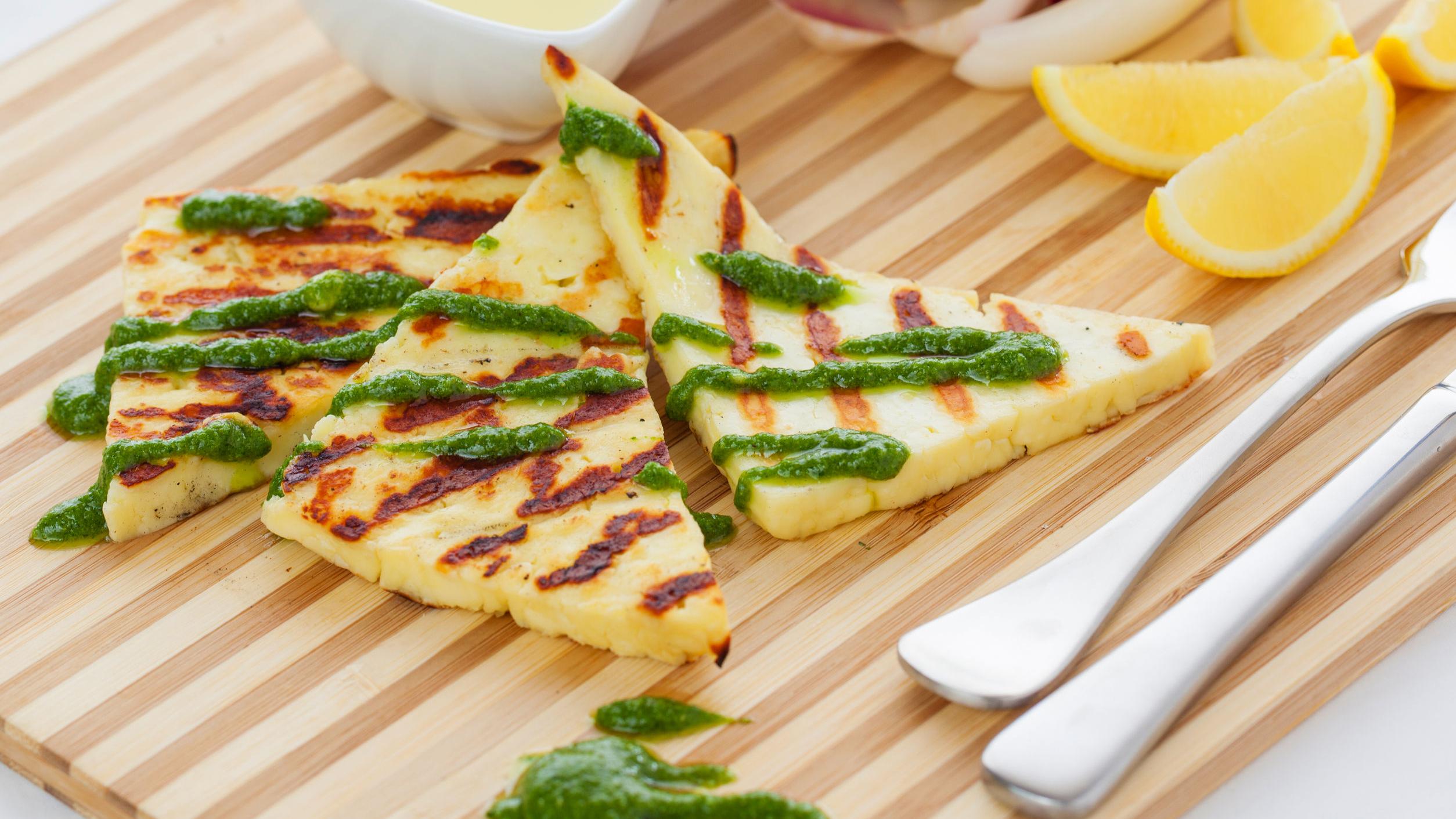 Grilled Halloumi With Mint Pesto Atkins Low Carb Diet